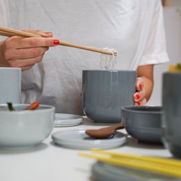 Bowl with lid MoxBowl Mathilde - fjord blue matt - 500ml