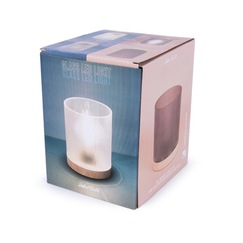 KRISTALLLAMPE MIT HOLZFUSS HF