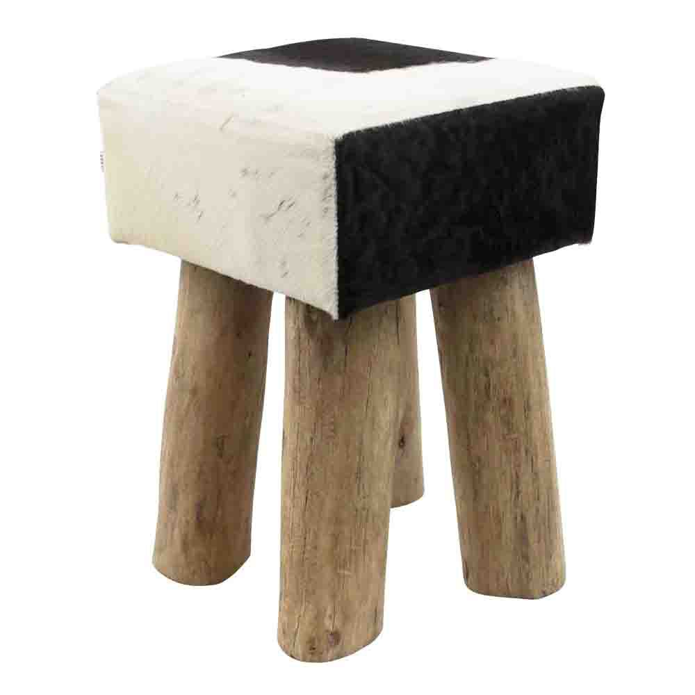 stool cow black square 45cm