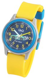 Montre enfant Q&Q avec bracelet en silicone, "voiture de course" 10 bar