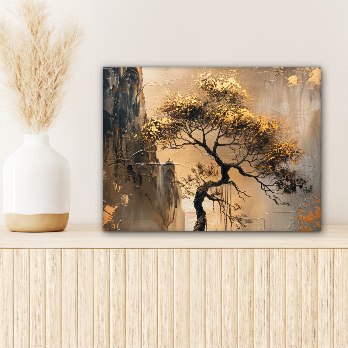 Peinture sur toile - décoration murale - or - paysage - peinture - décoration murale salon - décoration de chambre moderne - peintures abstraites
