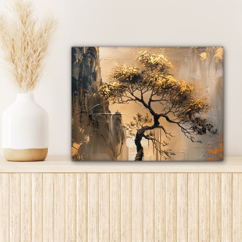Dipinto di tela - Tree della decorazione del muro - oro - paesaggio - vernice - decorazione murale soggiorno - decorazione della stanza moderna - dipinti astratti