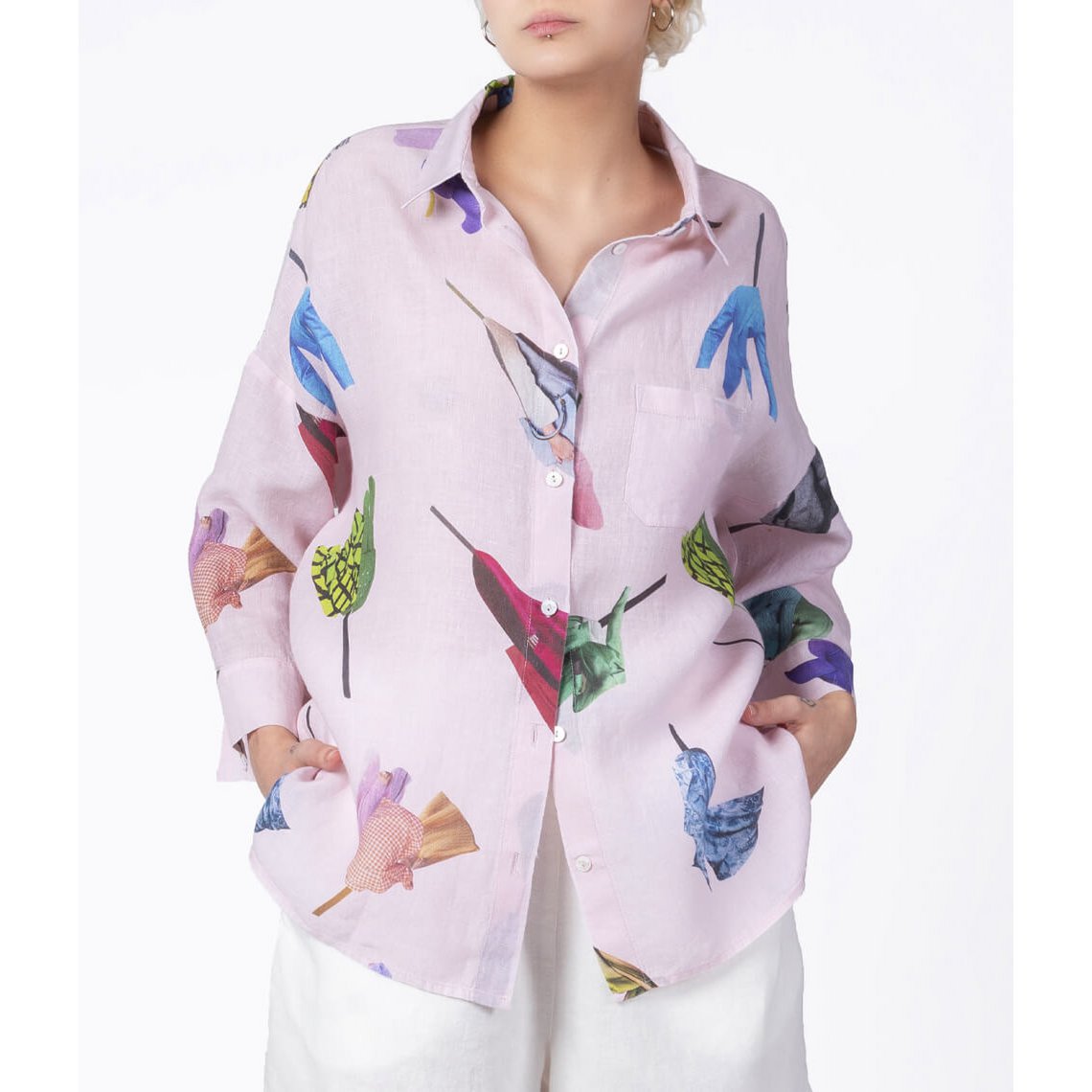 Linnen overhemd Fashionista Roze