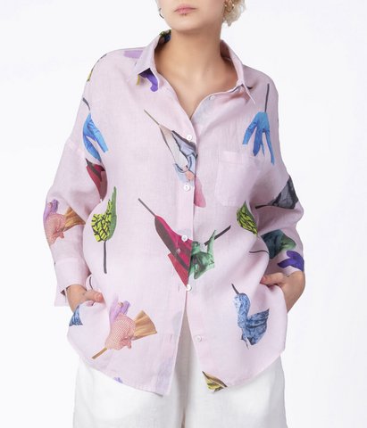 Linnen overhemd Fashionista Roze