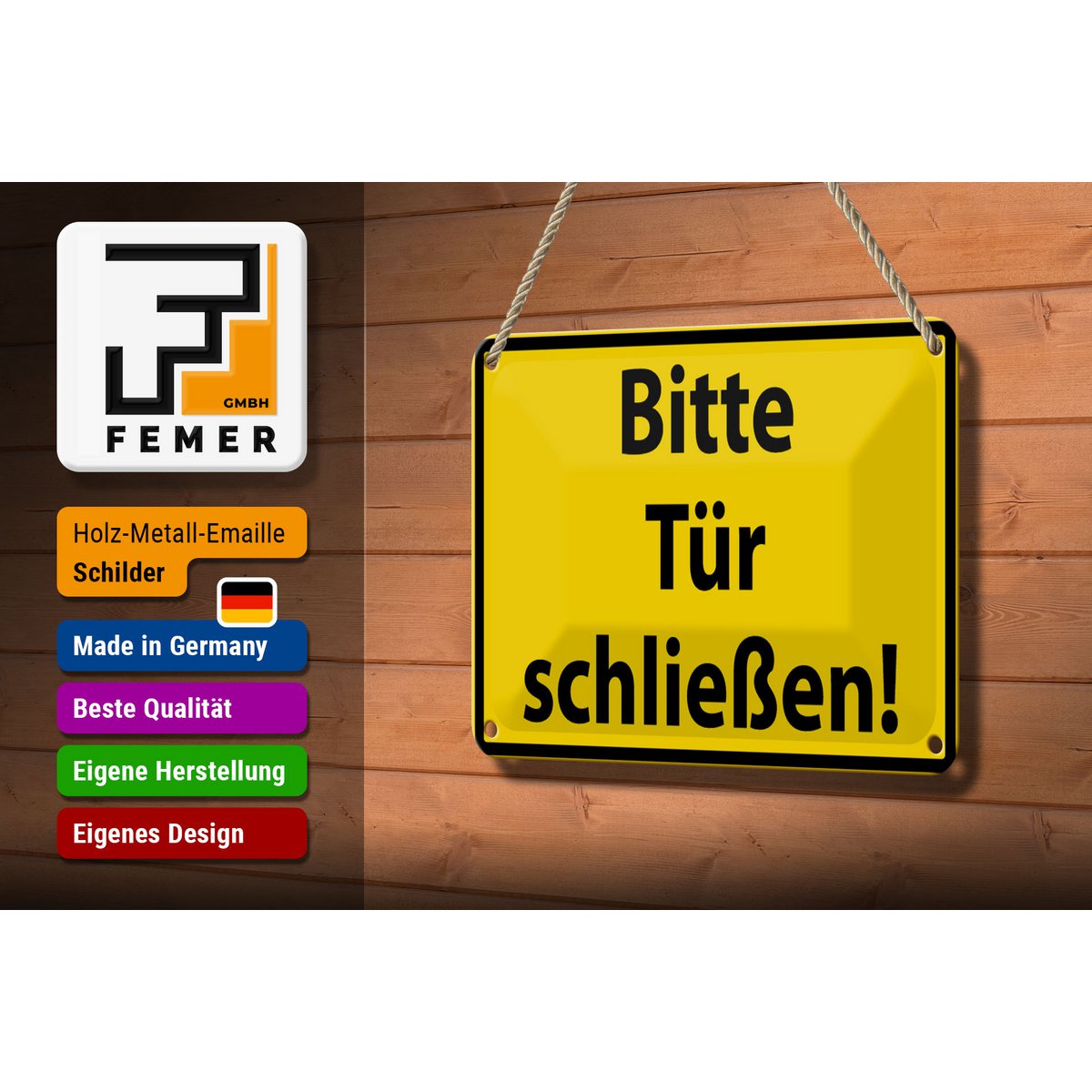 Tin sign warning sign 18x12cm Please close door decoration