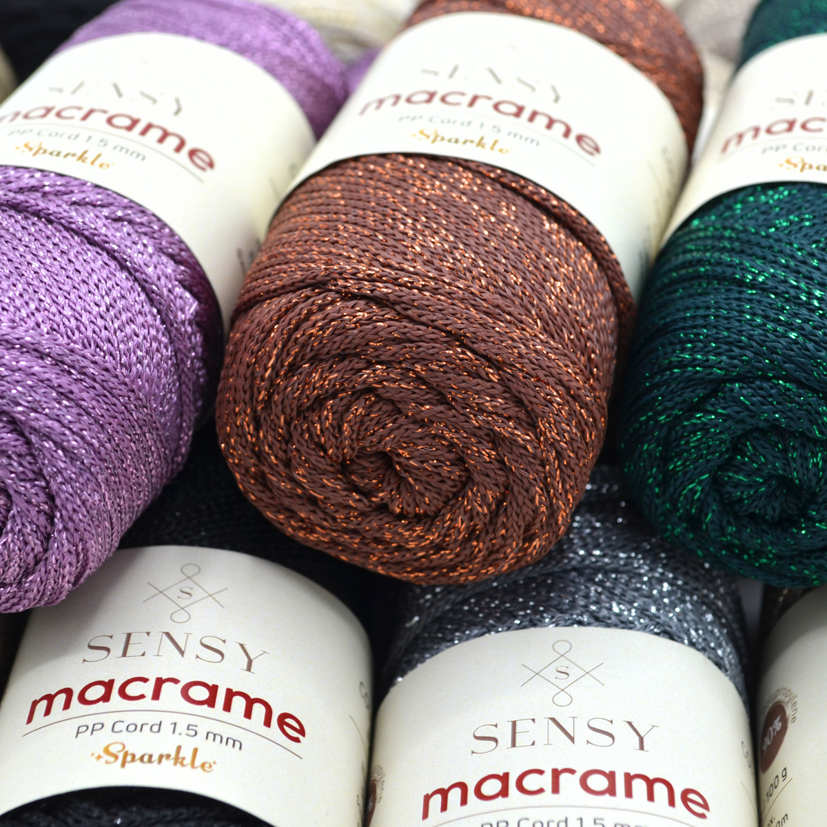 Sensy Premium 1,5 mm Sparkle - 164 iarde 90% polipropilene / 10% poliestere cordoncino macramè