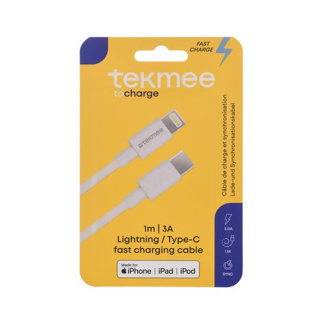 MFI 1 m 3A Lightning/Type-C snellaadkabel voor iPhone