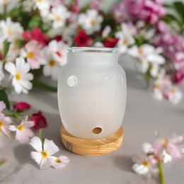 Parfumebrænder Inspiration Series – Siete – Æteriske olier, fondanter, duftvoks – Træ og glas fyrfadsstage – Gaveidé