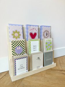 Houten kaartendisplay