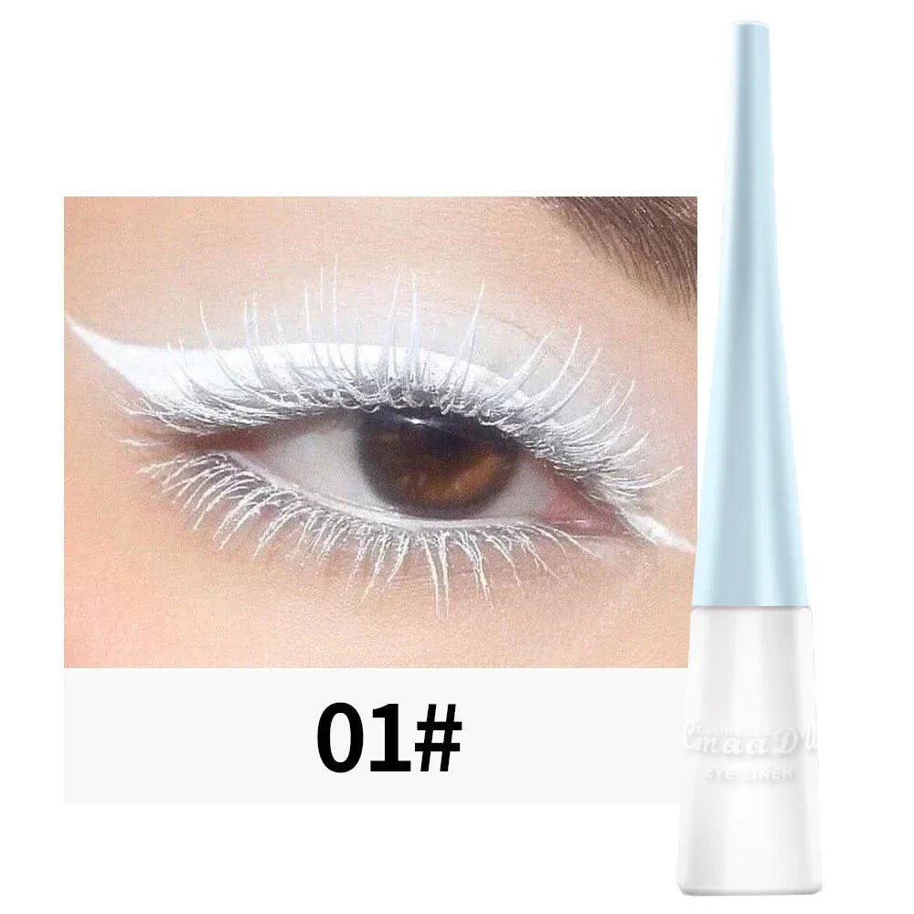 8 kleuren eyeliner vloeibaar potlood waterdicht gemakkelijk te dragen make-up matte eyeliner blauw roze groen wit zwart paars geel eyliner