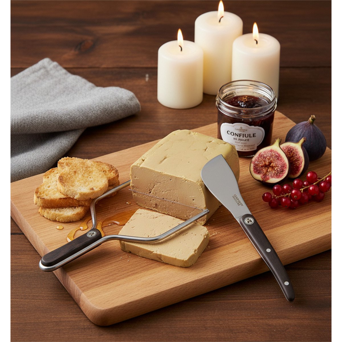 Caja Heritage Laguiole - 2 herramientas para foie gras - Mango de madera resinada