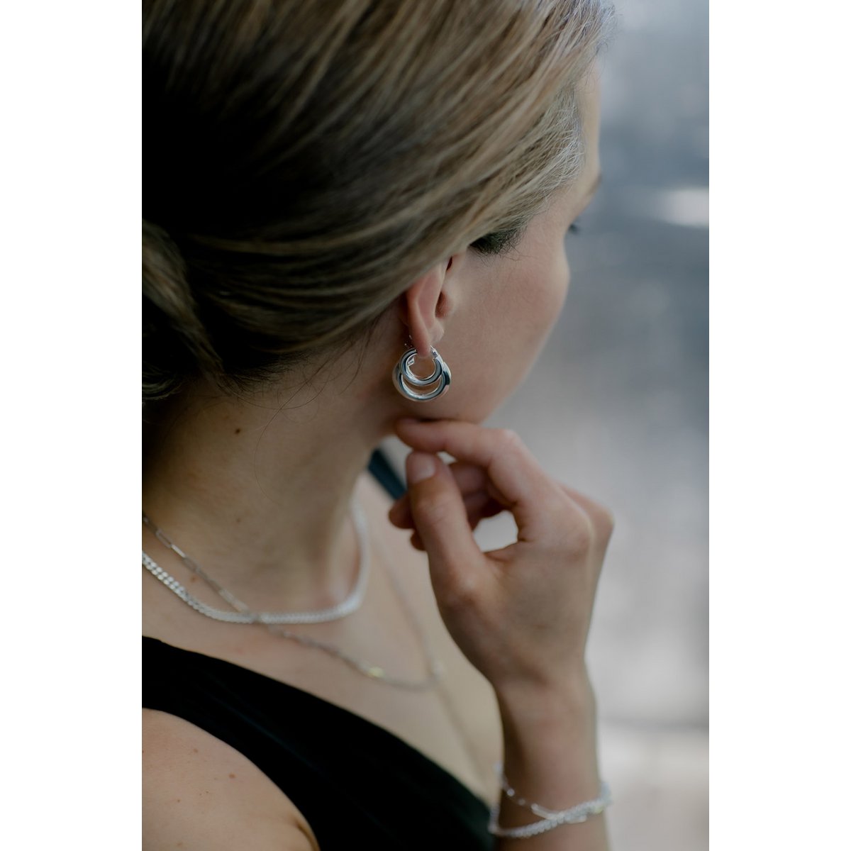 Pendientes de aro Asta Bold - Plata