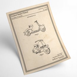 Affiche brevet Scooter Vespa