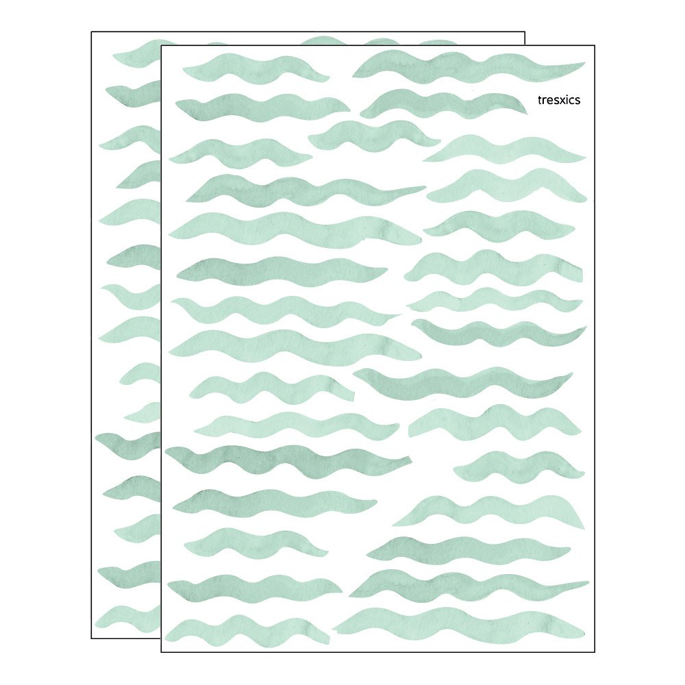 Watercolor waves wall sticker