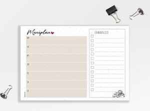 Menu planner with shopping list | Notepad DIN A5