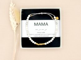 Elegant howlite morse code bracelet in silver or gold tones, featuring a simple and minimalist design perfect for everyday wear.