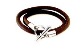 Armbånd læder hermes stil mørkebrun