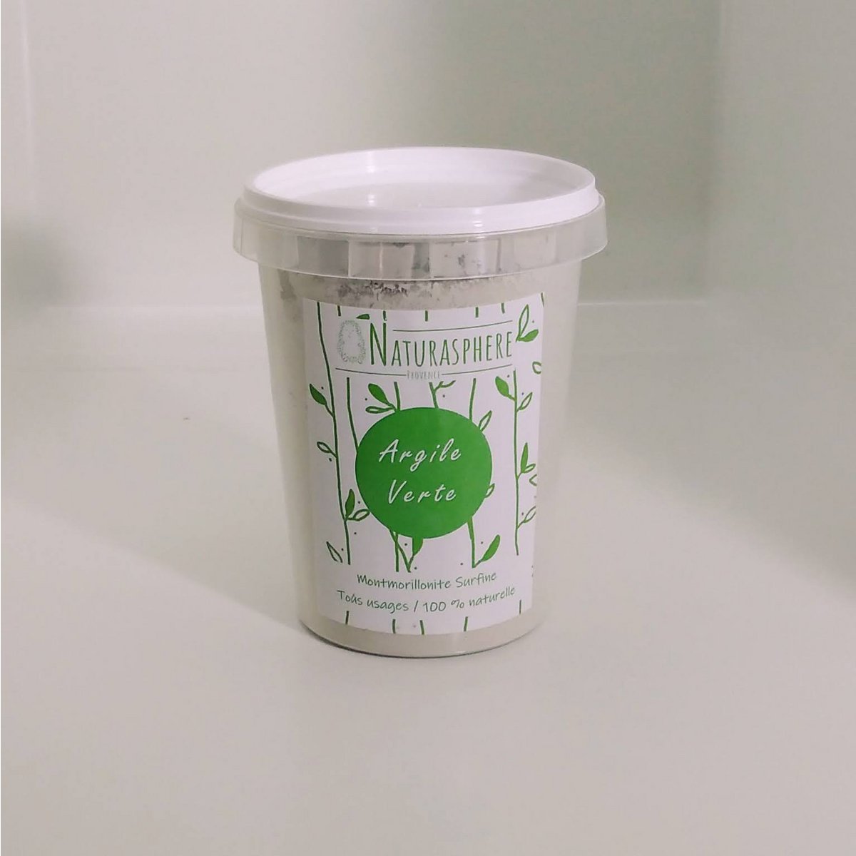 Arcilla verde extrafina 500 g - maceta reutilizada