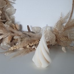 Bougie d’arbre de Noël tourbillonnante | Bougie décorative en cire de colza | bougie | bougie pilier | Fait main