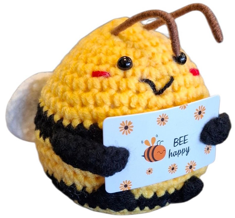 Q-C6.2 T2405-434 Gestrickte positive Biene 8 cm
