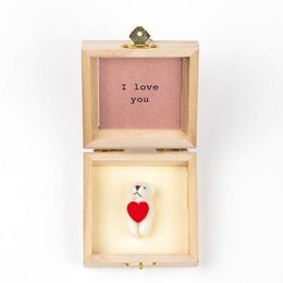 Bear in wooden box love you