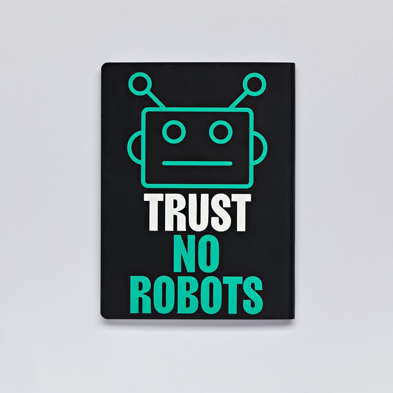 Write Against The Machines - Graphic L | Notesbog A5+ | Stiplet Journal | 3,5 mm prikker | 256 nummererede sider | 120g Premium-papir | genbrugslæder | bæredygtigt produceret i Tyskland