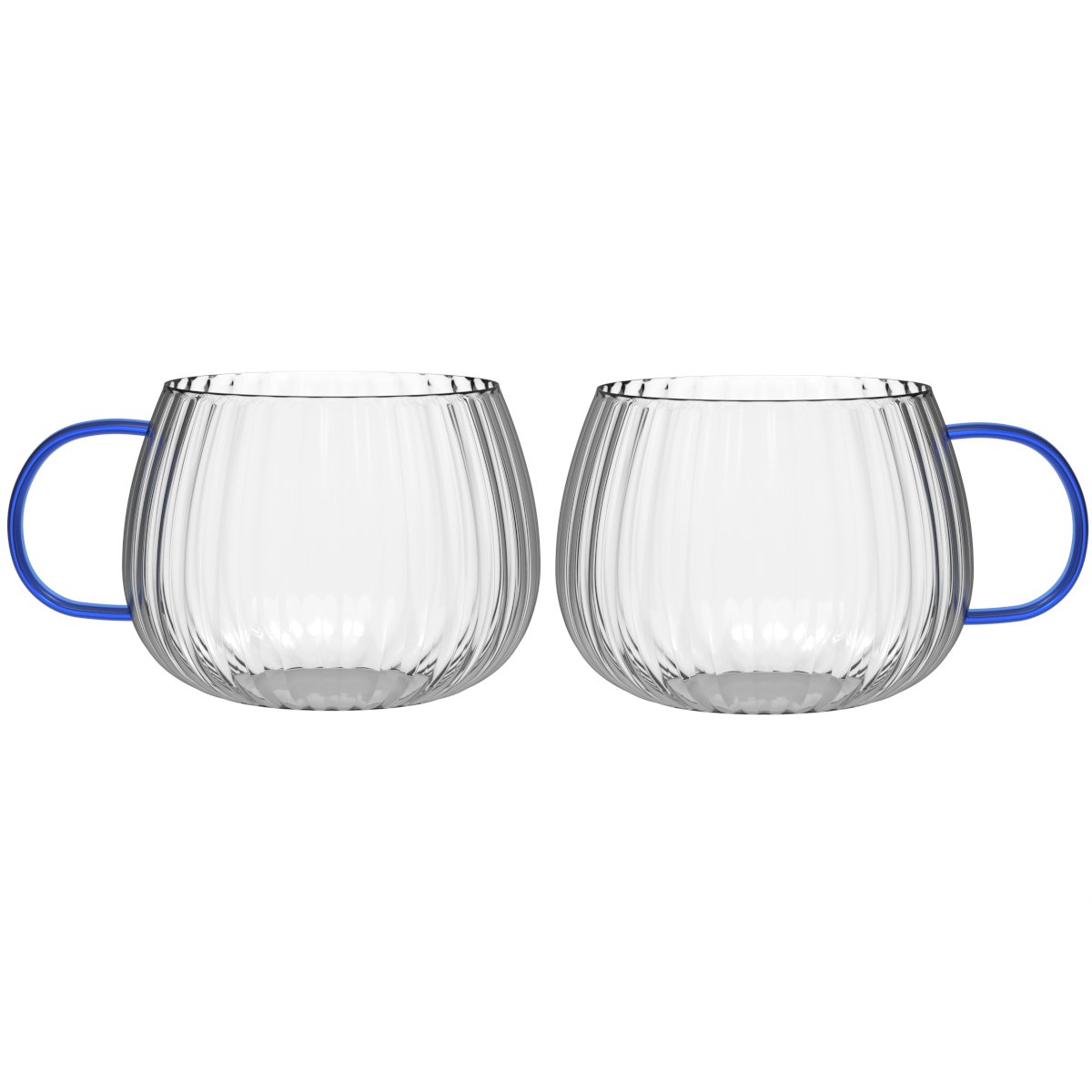 ZESTAW 2 szklanek jednościennych z niebieskim uchwytem 350ml TULIP 1180