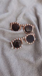 Kindersonnenbrille Streifen | Kinder Sonnenbrillen | Weiß-Orange | Rosa-Orange