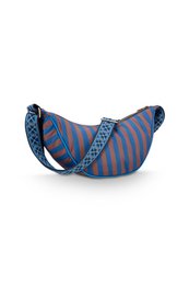 Freya Half Moon Cross Body Bag Stripe Blue 34x10x16cm
