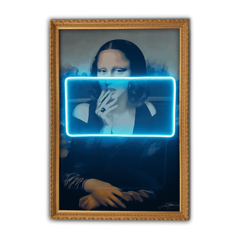 Gioconda fumo | Arte della parete a LED