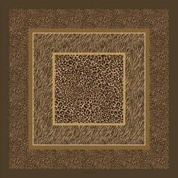 Animal Print - Brown-Choco - 90*90cm - 100% Silke Twill