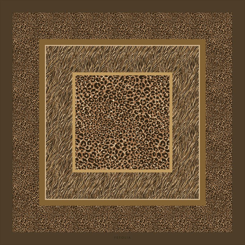 Animal Print - Brown-Choco - 90*90cm - 100% Silke Twill