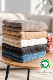 Pamukia GOTS Juego de baño para uno – Toalla, toalla de baño y alfombrilla de baño | 100 % Algodón Orgánico | 650 G/M