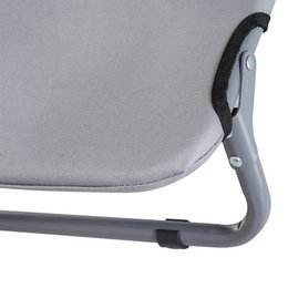 Outdoor Dog Lounger, Foldable Elevated Dog Bed for Small Dogs, Cooling Pet Lounger with Steel Frame, Pet Bed for Outdoor Camping, 59 x 46 x 15 cm, Gray