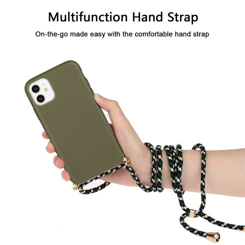 Lunso - Coque arrière avec cordon - iPhone 11 - Army Green