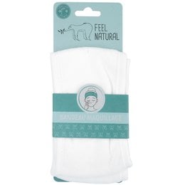 White headband with mint green accents and a natural feel.