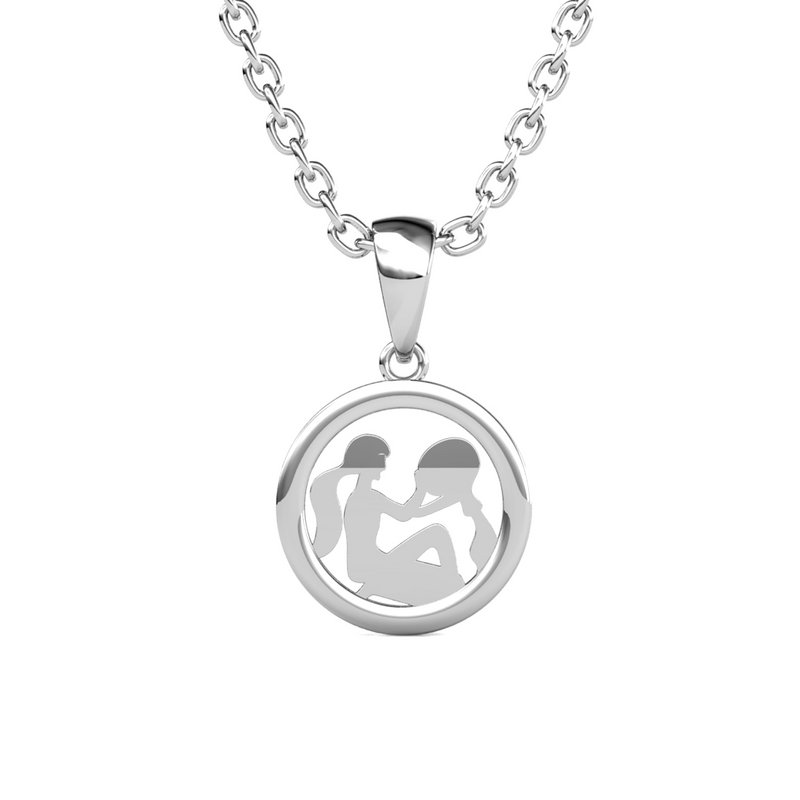 Pendentifs Zodiaque Verseau - Argenté et Cristal
