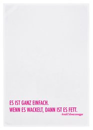 Theedoek wit, IT'S VERY EASY, IF IT WAKES IT'S FAT, neon roze