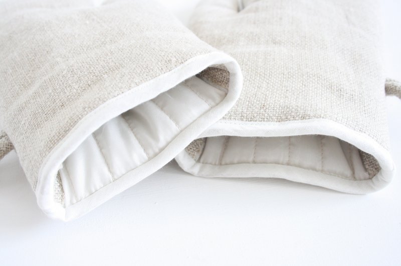 guantes de horno de lino
