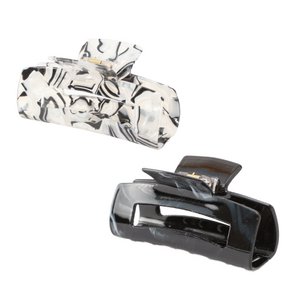 2x hair clip black and white