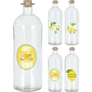 Glasflasche mit Korkverschluss 1L