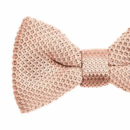 Rosenquarz-Strickfliege und Einstecktuch-Set