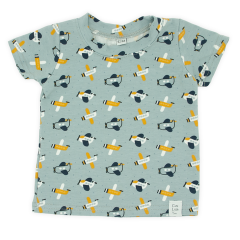 Shirt | Vliegtuig | Blauwgrijs