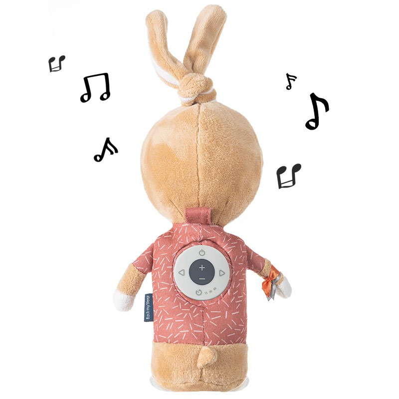 Boîte à musique jouable librement Ivy le lapin - sac en tissu