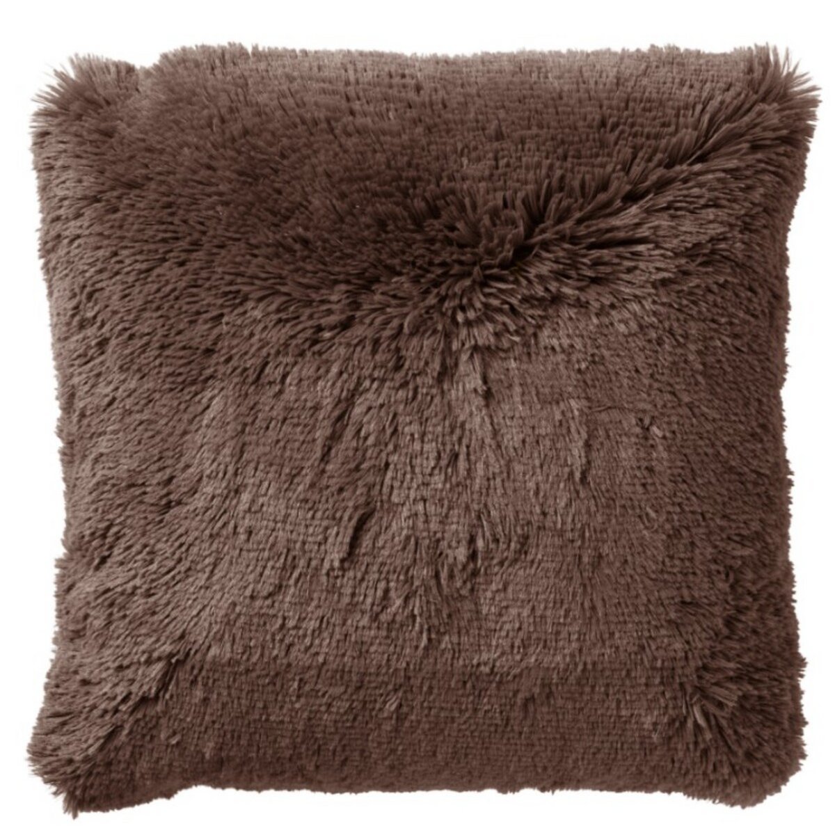 Dutch Decor FLUFFY - Decorative cushion 45x45 cm - super soft - solid color - Chocolate Martini - dark brown