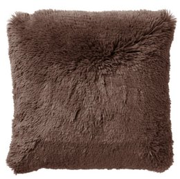 Dutch Decor FLUFFY - Decorative cushion 45x45 cm - super soft - solid color - Chocolate Martini - dark brown
