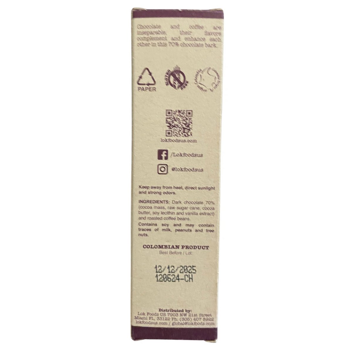 Mørk chokoladebar med kaffebønner | 70 % kakao | 35 g
