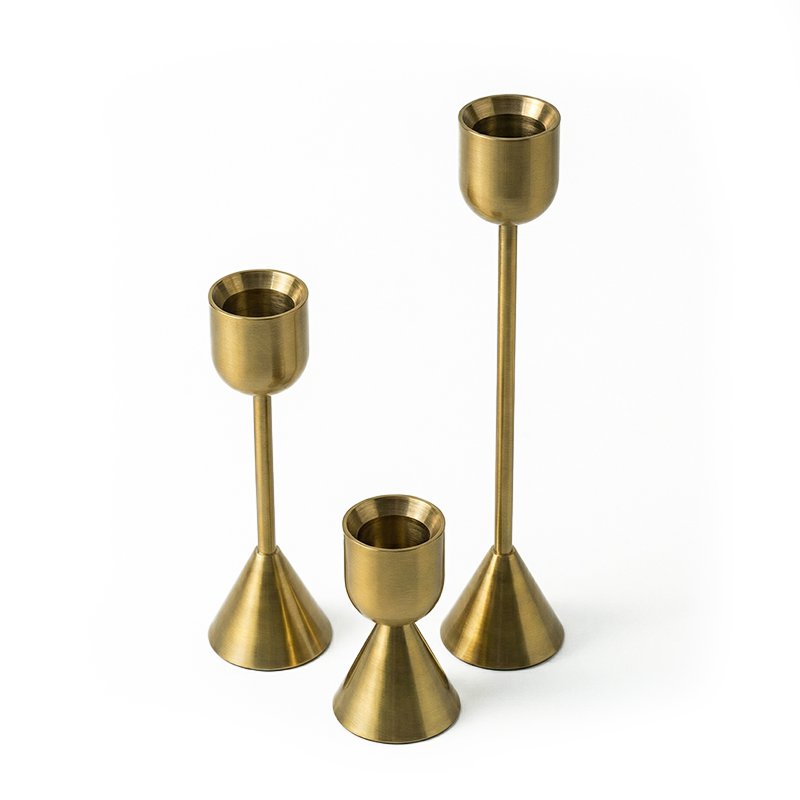 Candlestick - Set of 3 Candlesticks - Gold