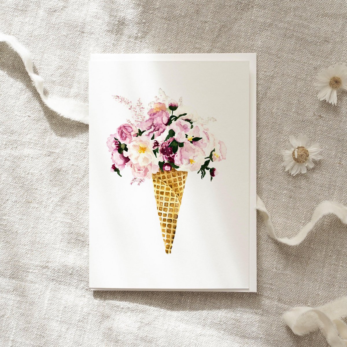 Wenskaart Bloemkegel