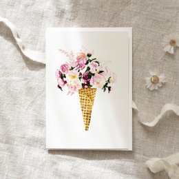 Wenskaart Bloemkegel